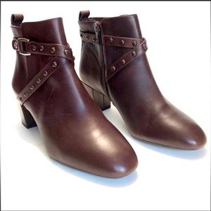 Alex Marie Brown Side Zip Leather Ankle Boots size 8.5